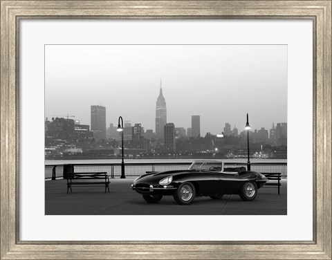 Framed Vintage Spyder in NYC (BW) Print