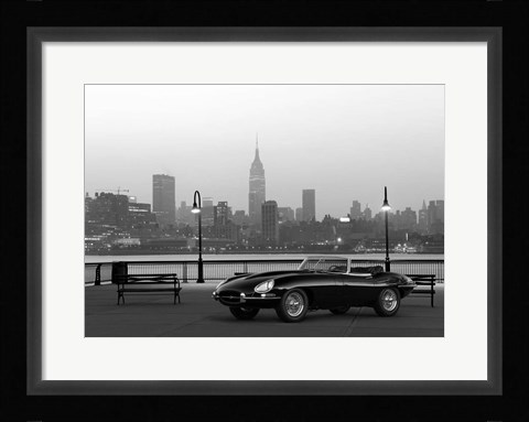 Framed Vintage Spyder in NYC (BW) Print