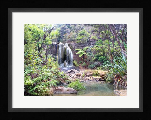 Framed Rainforest waterfall (detail) Print