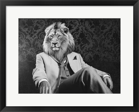 Framed Pensive Leader (BW) Print