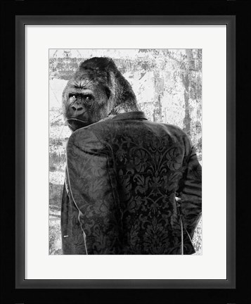 Framed Ape in a Suit Print