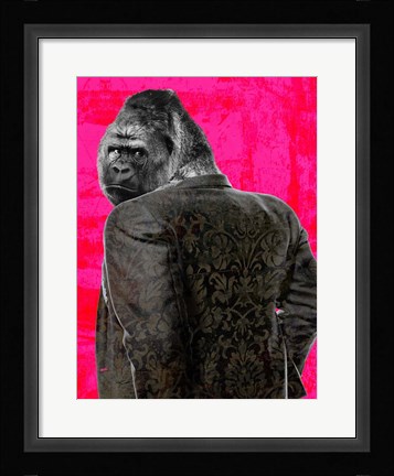 Framed Ape in a Suit (Pop Version) Print