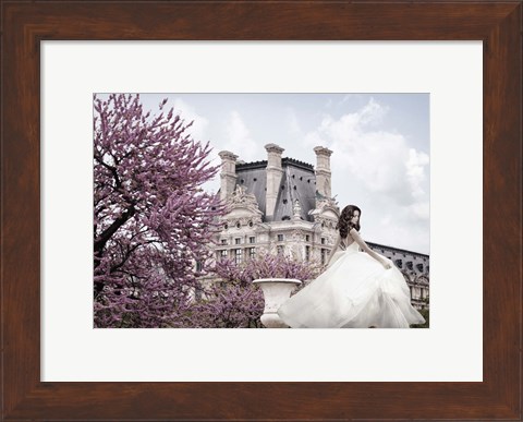 Framed Young Woman at the Chateau de Chambord Print