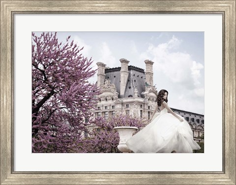 Framed Young Woman at the Chateau de Chambord Print