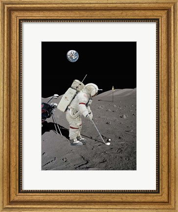 Framed Lunar Golf (NASA) Print