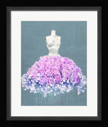 Framed Dressed in Flowers II (Ocean Blue) Print