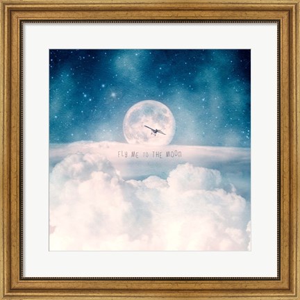 Framed Moonrise Over the Clouds Print