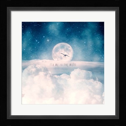 Framed Moonrise Over the Clouds Print