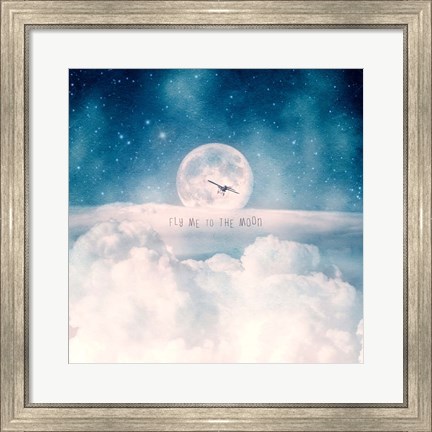 Framed Moonrise Over the Clouds Print