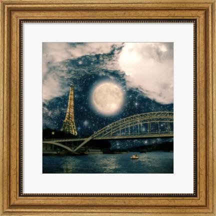 Framed One Starry Night in Paris Print