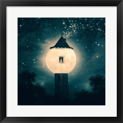 Framed Moon Tower Print