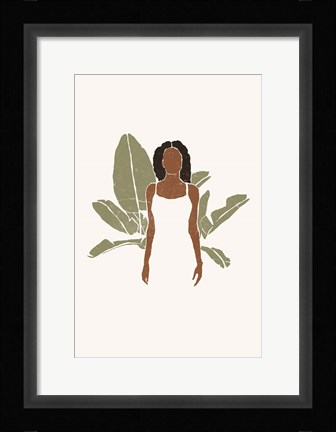 Framed Boho Bird of Paradise Leaves II Print