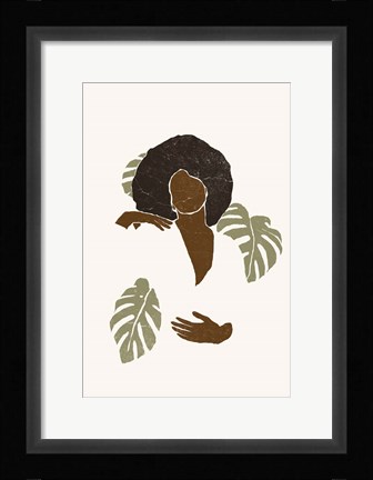 Framed Boho Monstera Leaves II Print
