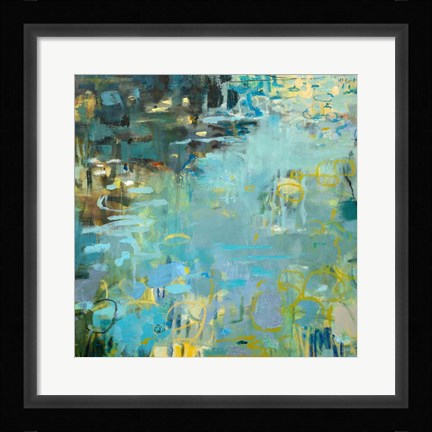 Framed Tidal Pool In Blue Print