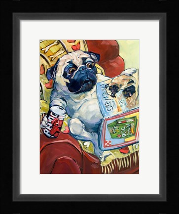 Framed Bark a Lounger Print