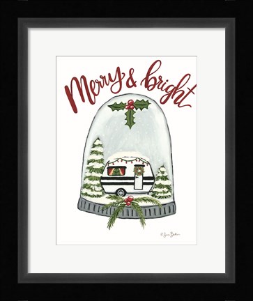 Framed Merry and Bright Camper Print