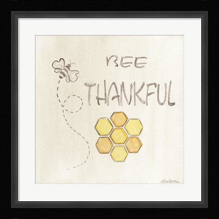Framed Bee Thankful Print