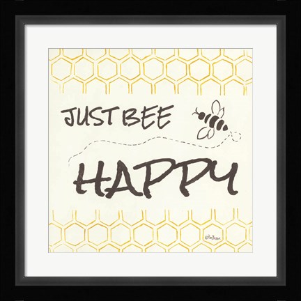 Framed Just Bee Happy Print