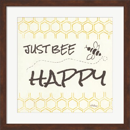 Framed Just Bee Happy Print