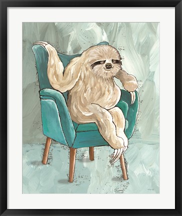 Framed Chill Sloth I Print