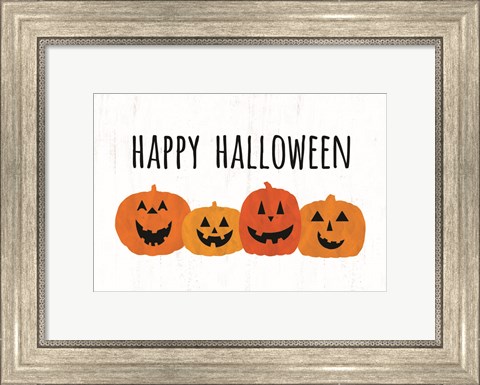 Framed Happy Halloween Pumpkins Print