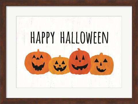 Framed Happy Halloween Pumpkins Print