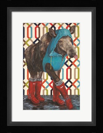 Framed Prancing in the Rain Print