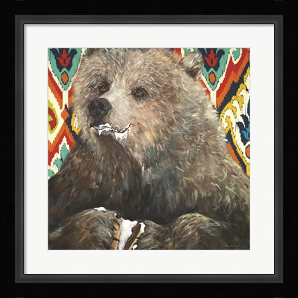 Framed Bear Wants Smore Print