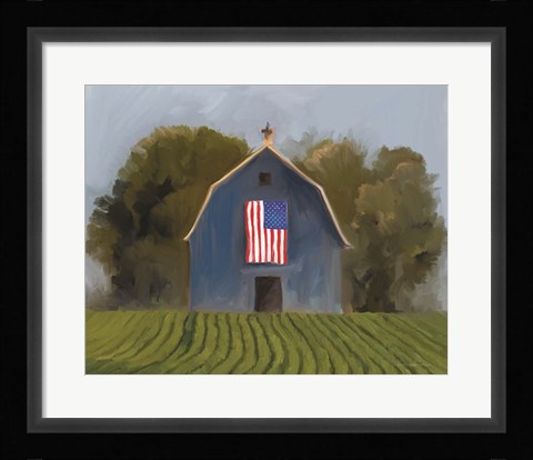 Framed Land of the Free Barn Print