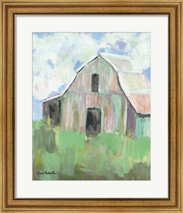 Framed Pastel Barn I Print