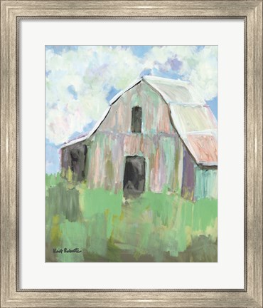 Framed Pastel Barn I Print