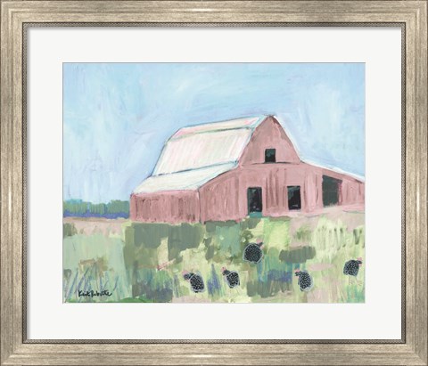 Framed Pastel Barn II Print