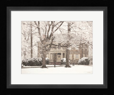 Framed Winter Home at Christmas Print
