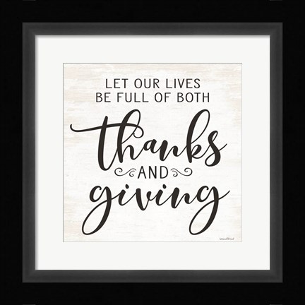 Framed Thanks and Giving Print