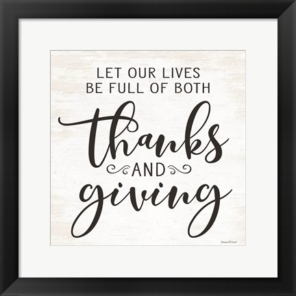 Framed Thanks and Giving Print