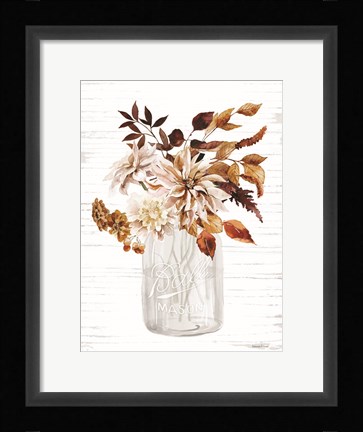 Framed Autumn Floral I Print