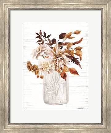 Framed Autumn Floral I Print