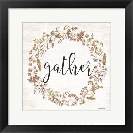 Framed Gather Wreath Print