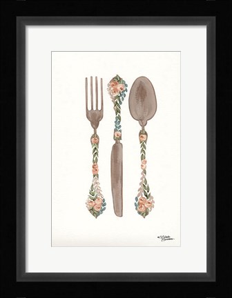 Framed Floral Flatwear Print