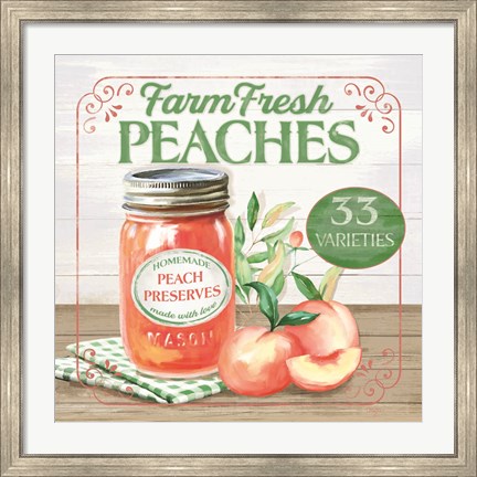 Framed Farm Fresh Peaches Print