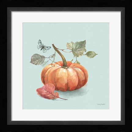 Framed Autumn in Nature 04 on Aqua Print