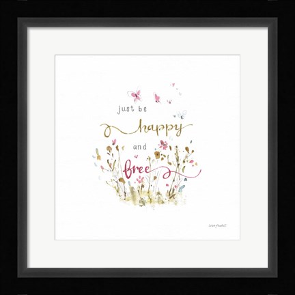 Framed Butterflies &amp; Wildflowers Print