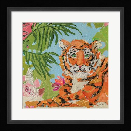 Framed Tiger at Rest Crop Print