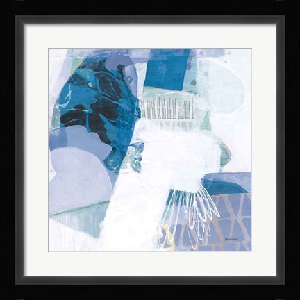 Framed Abstract Layers III Blue Print