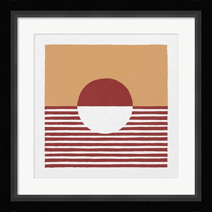 Framed Reflection IV Red Yellow Print