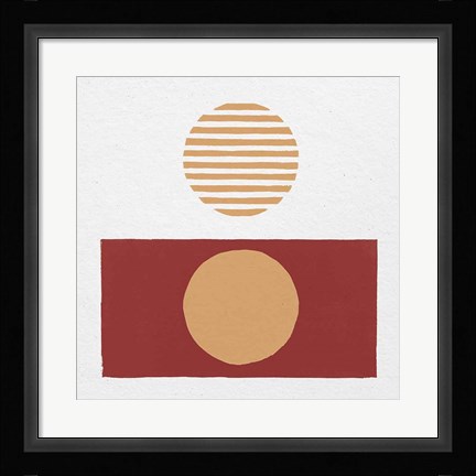 Framed Reflection II Red Yellow Print