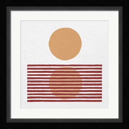 Framed Reflection I Yellow Red Print