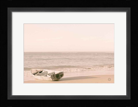 Framed Fishing Boat at Sunset Print