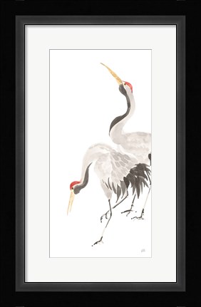 Framed Scroll Crane IV Print