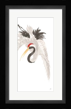 Framed Scroll Crane III Print